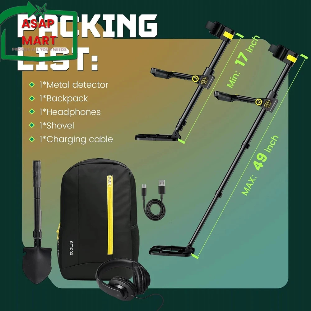 Metal Detector for Adults Waterproof – 2000Mah Chargeable Professional Cordless