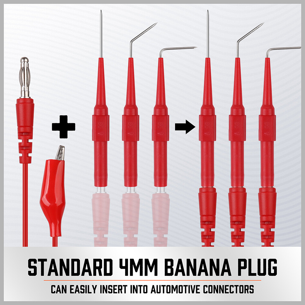 22Pcs Automotive Back Probe Kit Multimeter Test Leads Alligator Clips Wire Tool