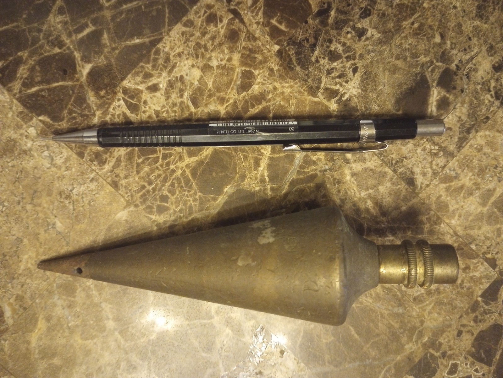 Surveyors Solid Wood And Brass Turn Of The Century Tripod/Solid Brass Plumb Bob