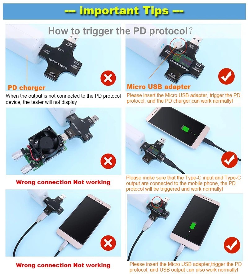 ‌USB Tester Type-C PD Digital Capacity Meter 8A Voltage Current Monitor Power