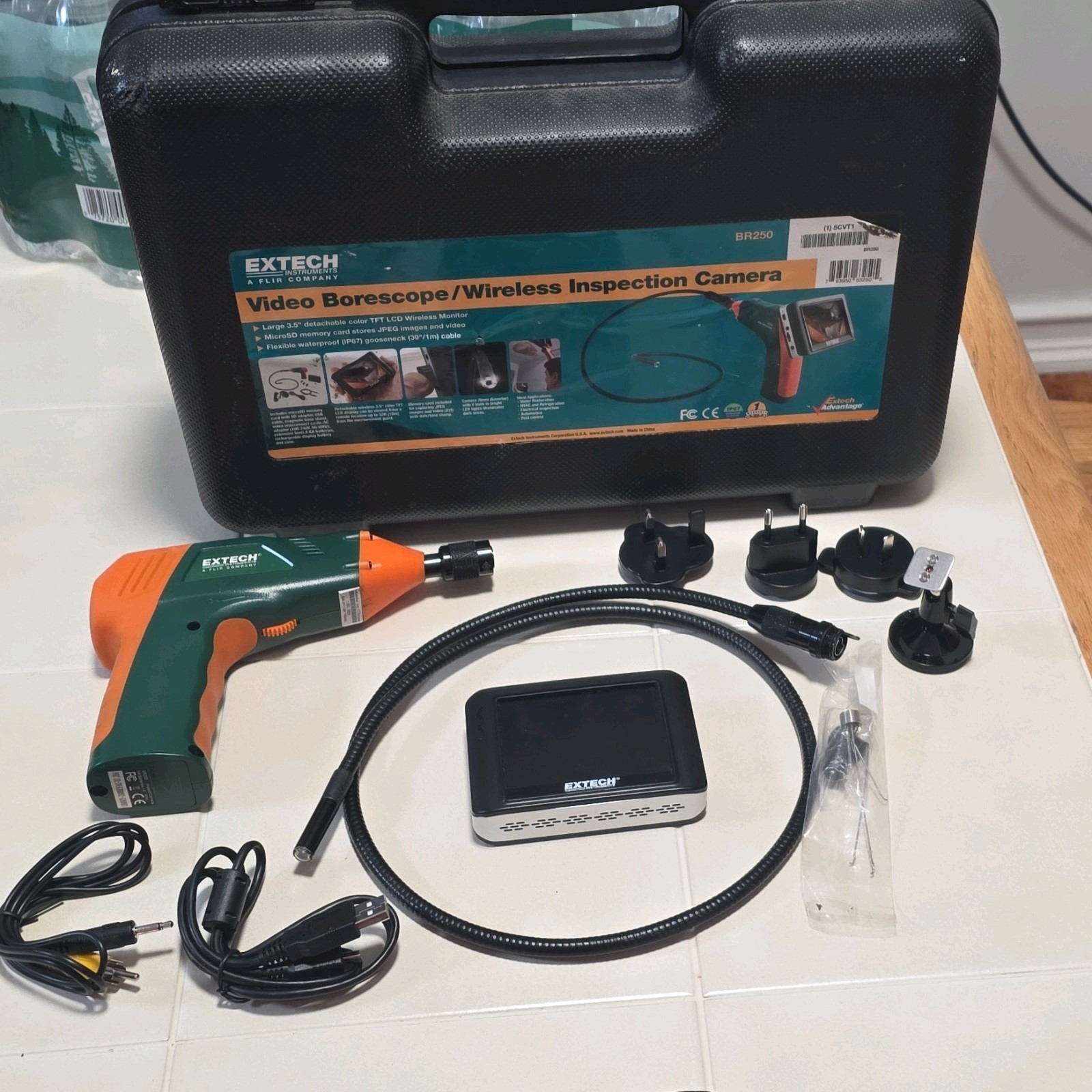 Extech BR250 Wireless Video Borescope 39in 17mm LCD Waterproof MicroSD