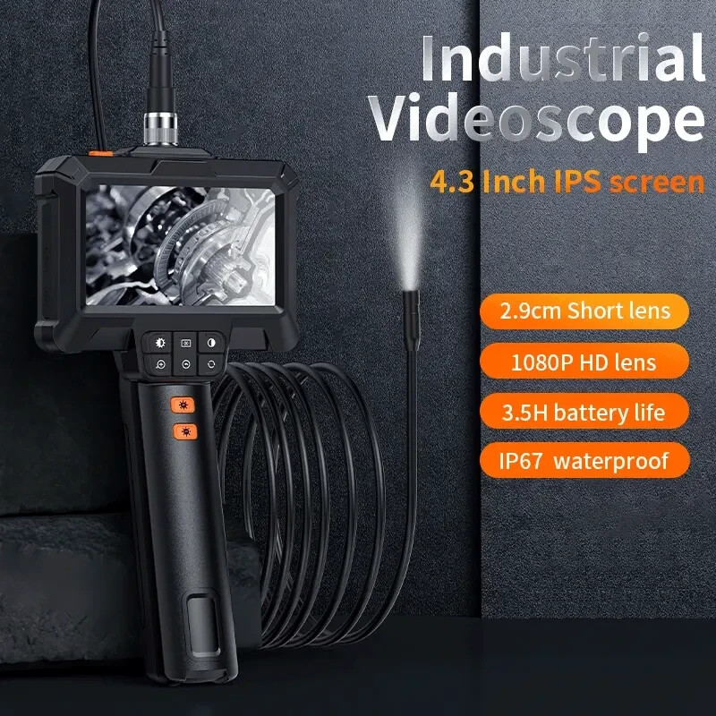 4.3″ IPS 1080P HD Screen Handheld Industrial 5m Endoscope Camera Pipe Waterproof