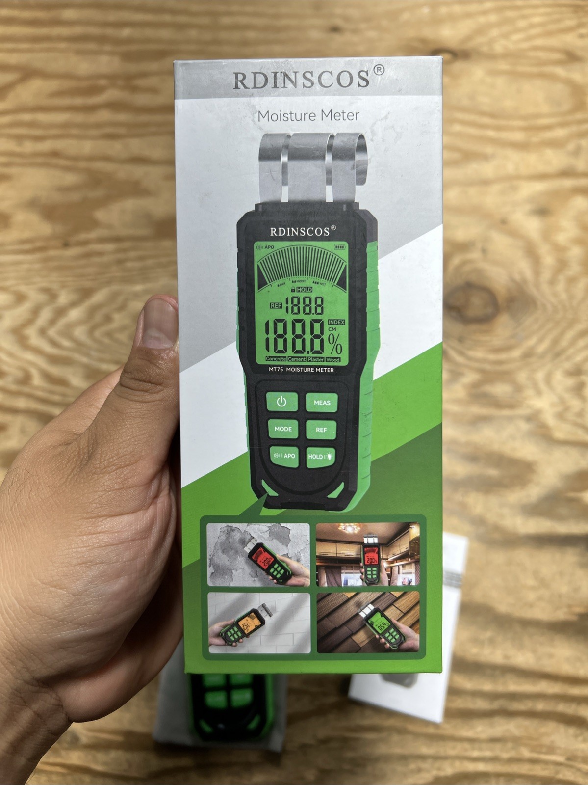 RDINSCOS Wood Moisture Meter Pinless Wall Moisture Meter Digital Moisture MT-75