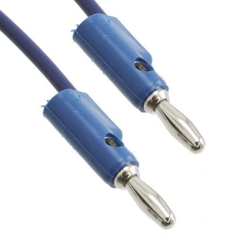 Lot of 5x Pomona B-24-6 Banana Plug Patch Cord Stackable 24″ Long 15A 5kV BLUE