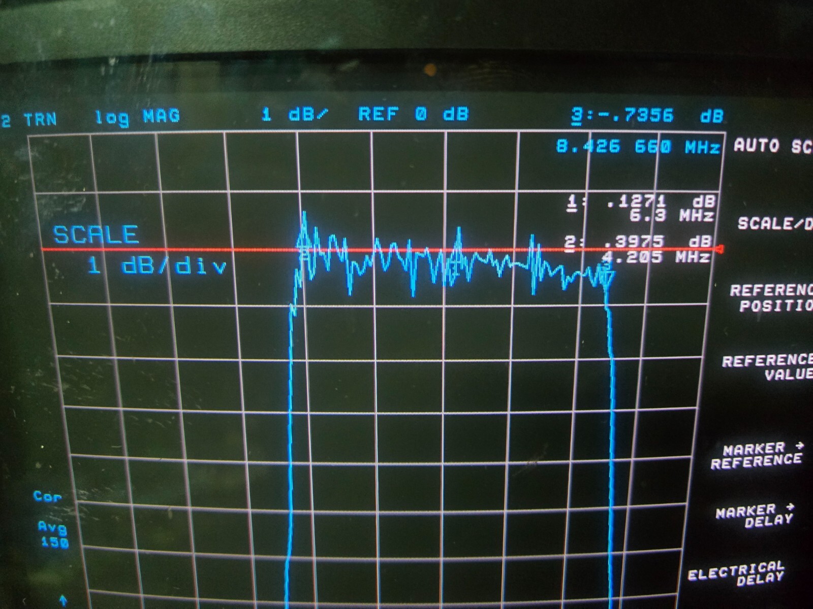 K&L 8LB30-6.3/U4-O/O Banwpass Filter 6.36 MHz CF TESTED SMA (F) see plot