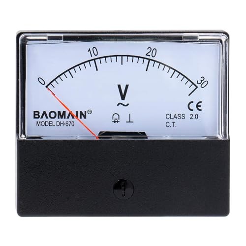 Baomain Voltmeter DH-670 AC 0-30V Rectangular Class 2.5 Analog Panel Volt Voltag