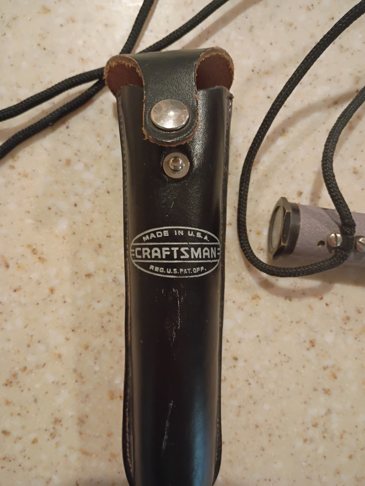 CRAFTSMAN, LOCKE HAND LEVEL SURVEYORS TOOL W/LEATHER CASE VINTAGE