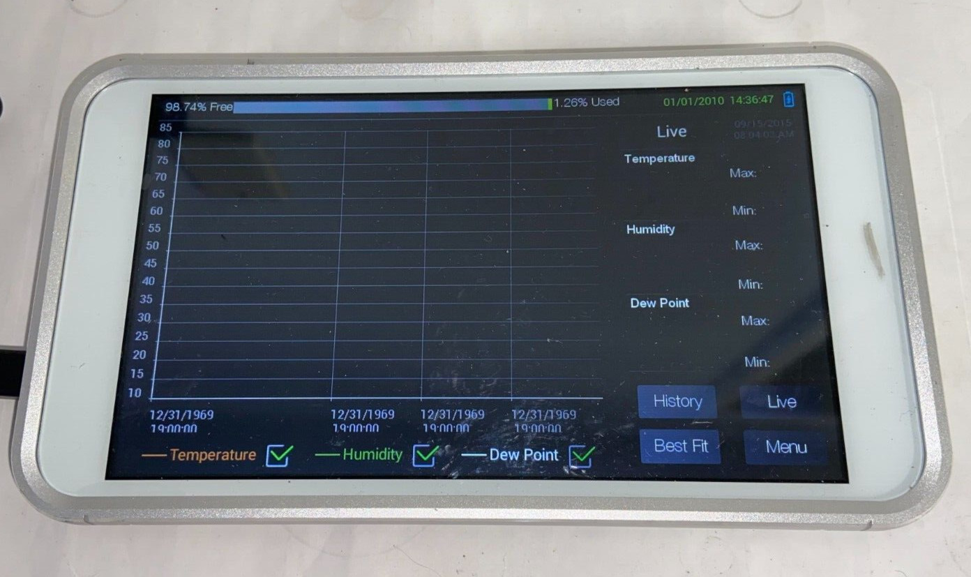 Digi-Sense 20250-40 Temperature/RH Touch Screen Recorder – New – Open box