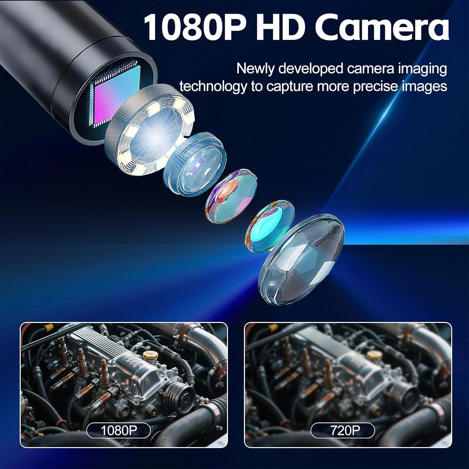 IP67 Waterproof Inspection Camera 4.3 Inch 1080P 8LED Light 1M Cable Industrial