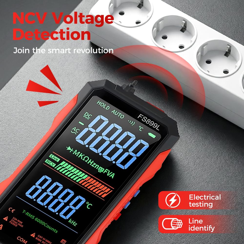 6000 Counts Digital Multimeter Tester Auto-Ranging TRMS Voltmeter Colour Display