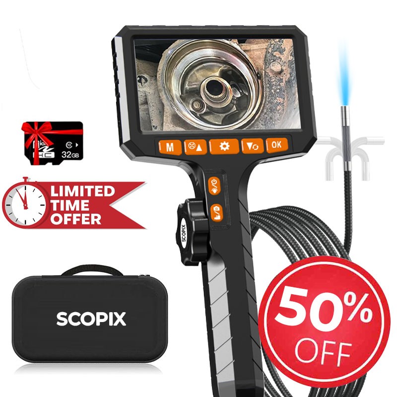 DEALS! 1080P Lens Endoscope Camera 2-Way 360° Inspection Articulating Borescope