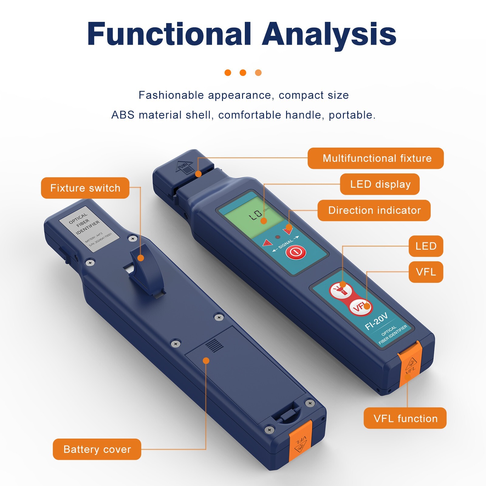Komshine FI-20V Optical Fiber Identifier Fiber Fault Detector Fiber Cable Tester