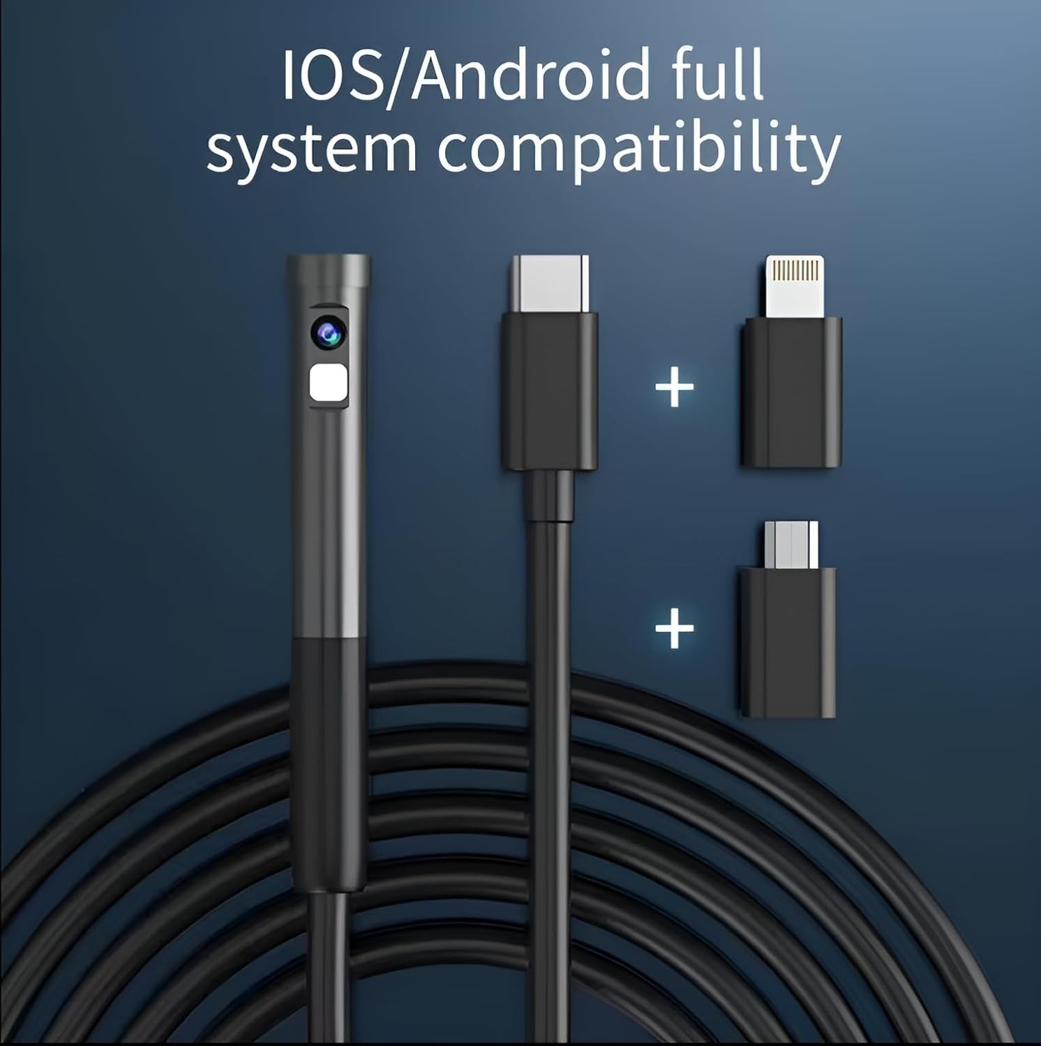 IRONSCOP™ 1920P HD Endoscope Camera, 16.4ft Semi-Rigid, IP67, iOS & Android