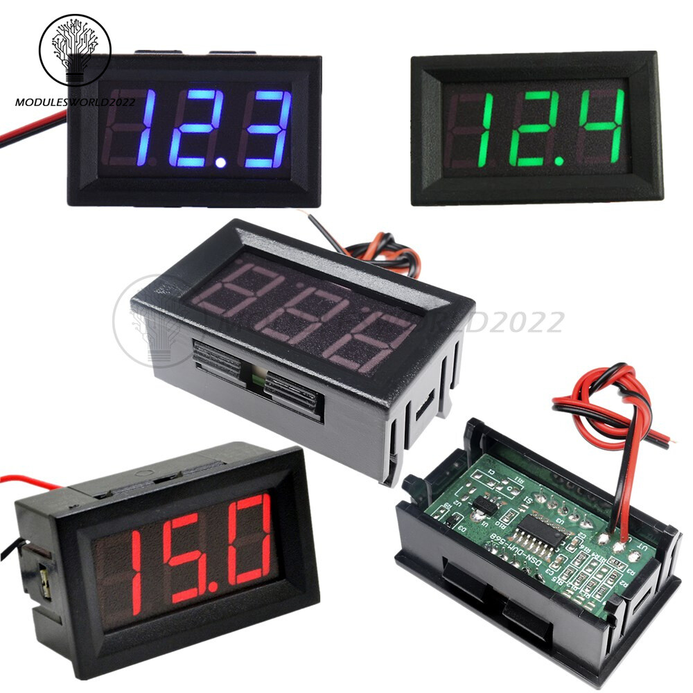 0.56″ DC AC 5V-30V-500V Digital Voltmeter Voltage Panel Meter Color LED Display