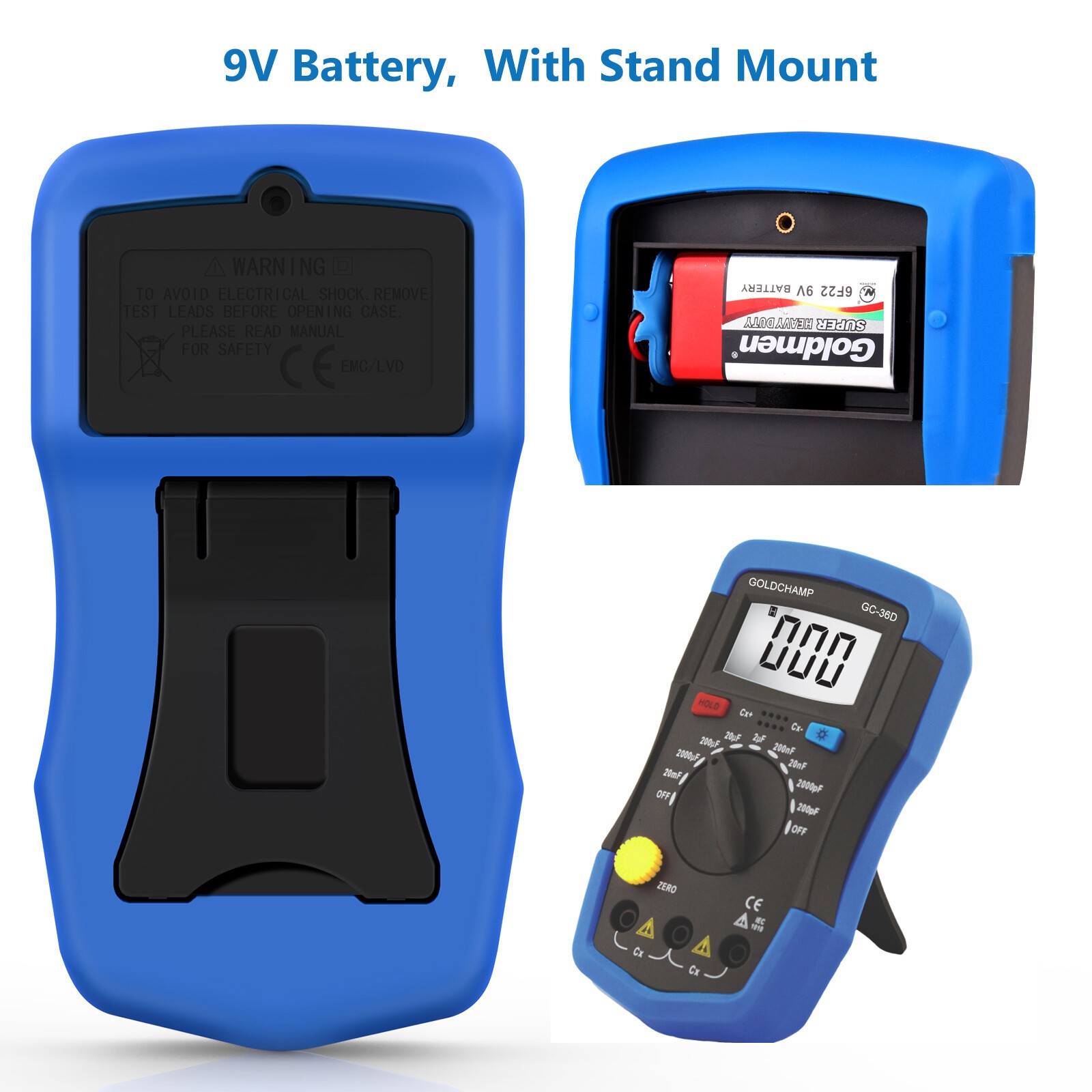 Handheld Capacitor Tester Multimeter Capacitance Meter 200pF-20mF Back Light