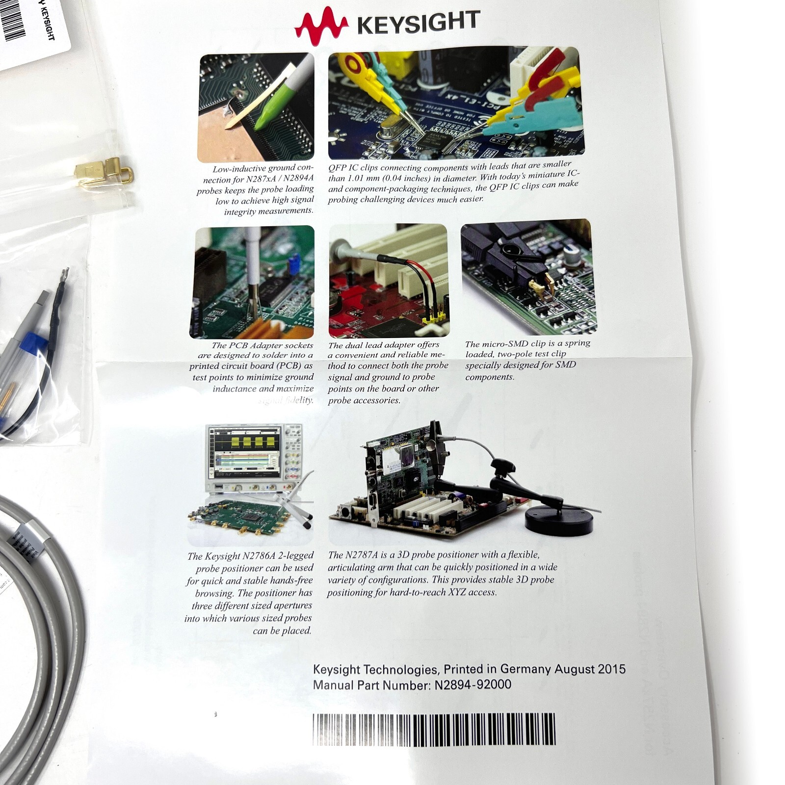 Keysight N2873A Passive Probe 10:1 500MHz with N2873-60001 Kit – Made in Germany