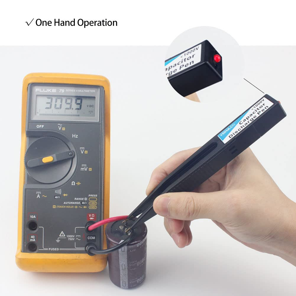 Capacitor Discharge Pen, FDB1, 10-1000V, Rectangular, Metal, Fast Discharging, H