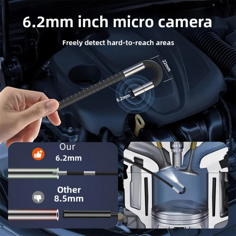 7-inch Borescope big-screen 360° rotating wide-angle camera endoscope car check