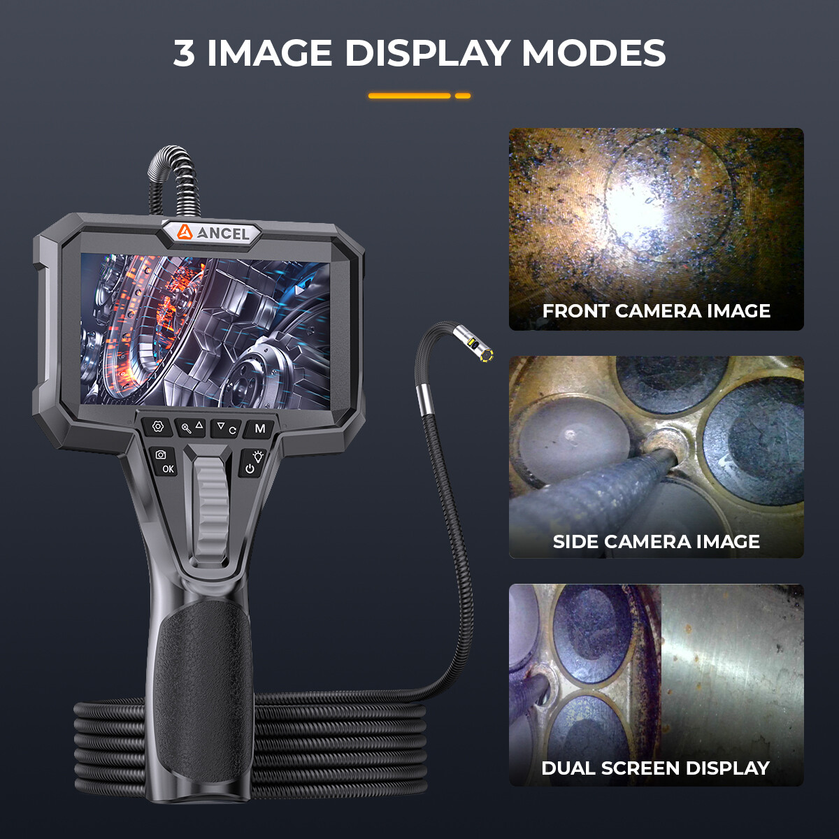 6.5mm 4.3Inch Articulating Borescope Endoscope Inspection Camera With 7LED Light