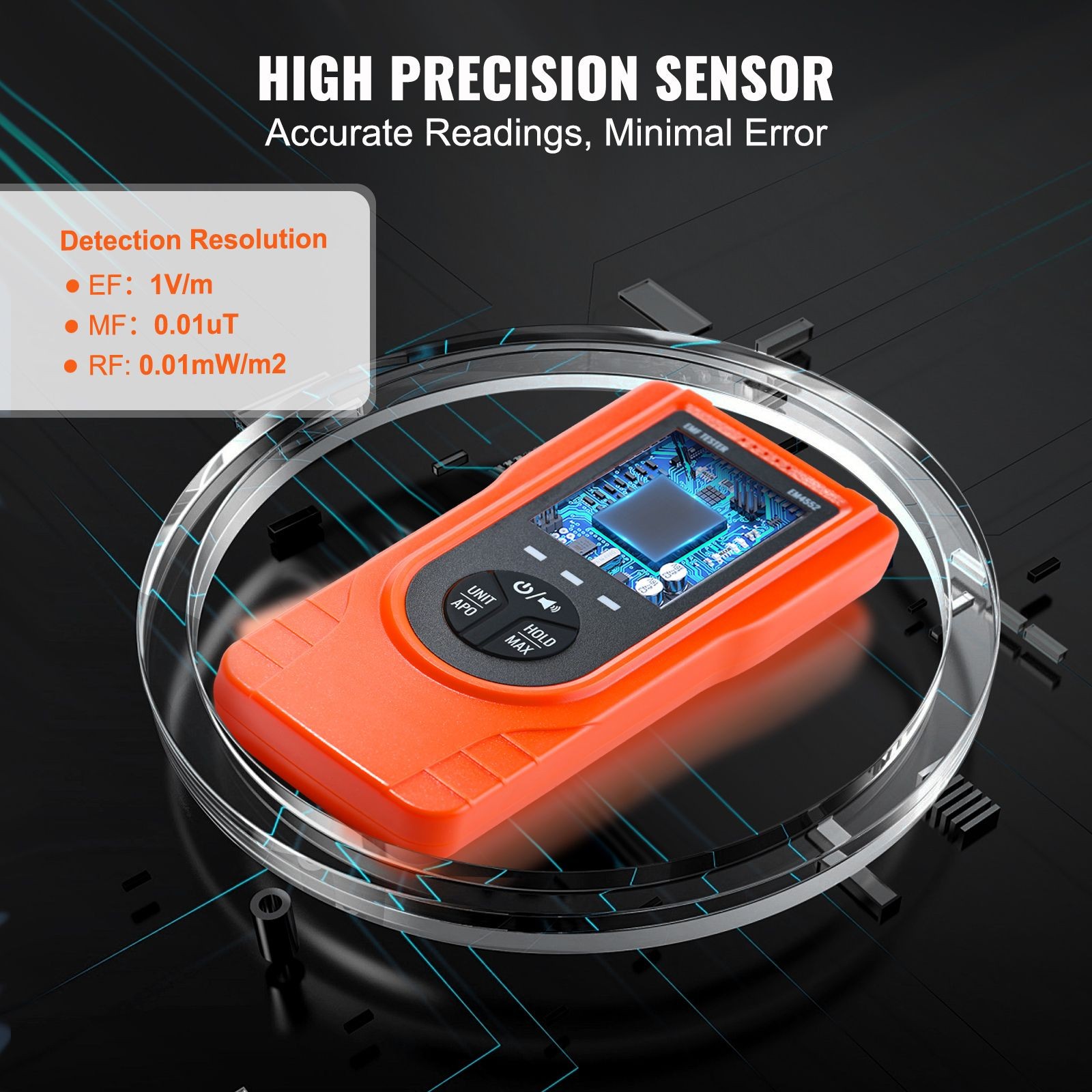 3-in-1 EMF Meter, 5Hz – 3.5GHz, Handheld Rechargeable Electromagnetic