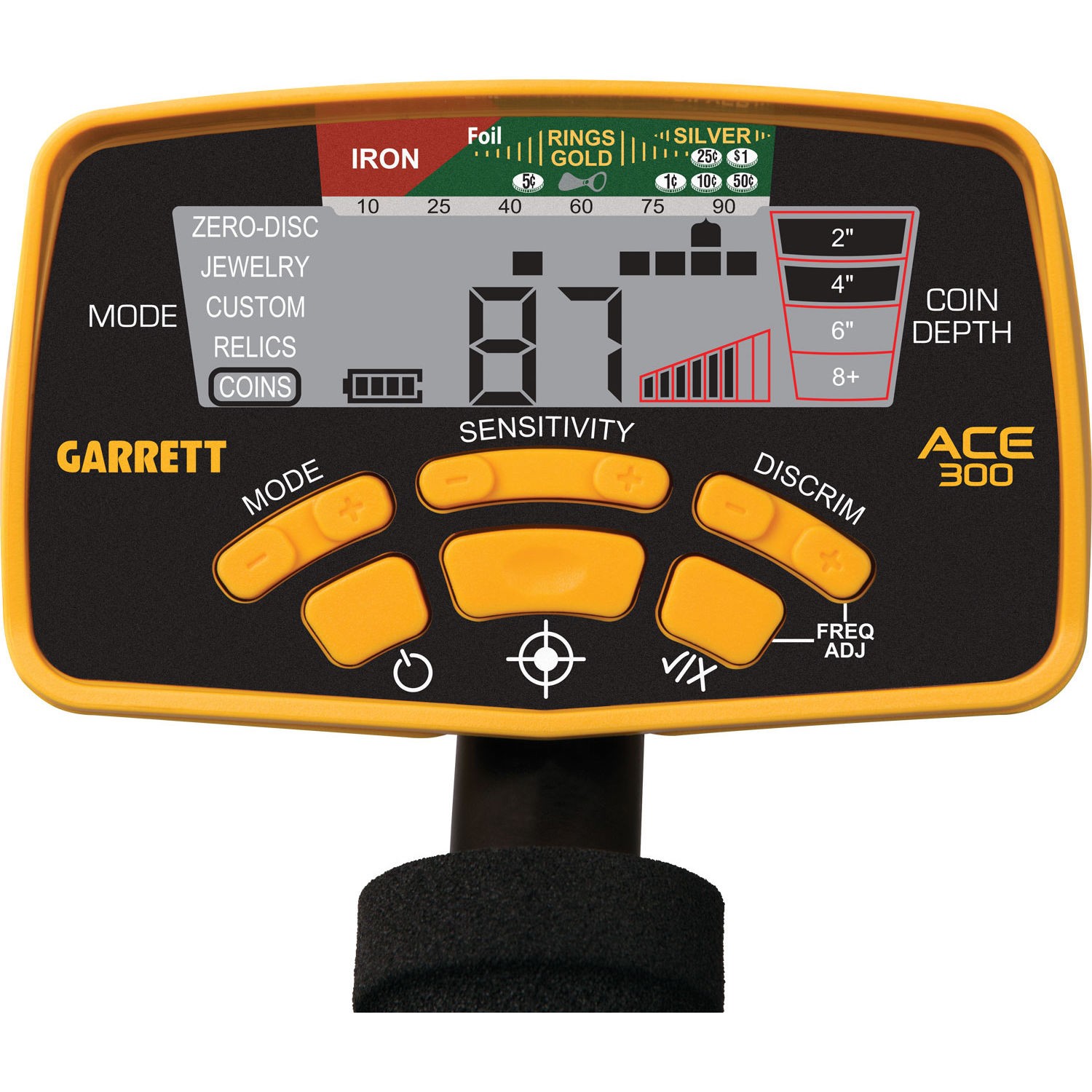 Garrett ACE 300 Metal Detector with 7″ x 10″ PROformance Search Coil and Extras