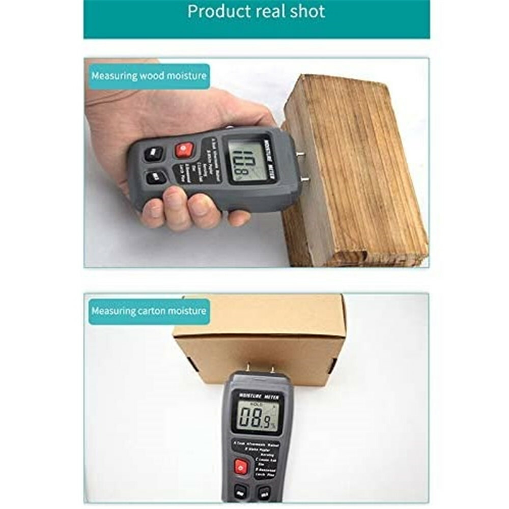 Digital LCD Wood Moisture Meter Detector Tester Humidity 0-99.9% Hygrometer Test