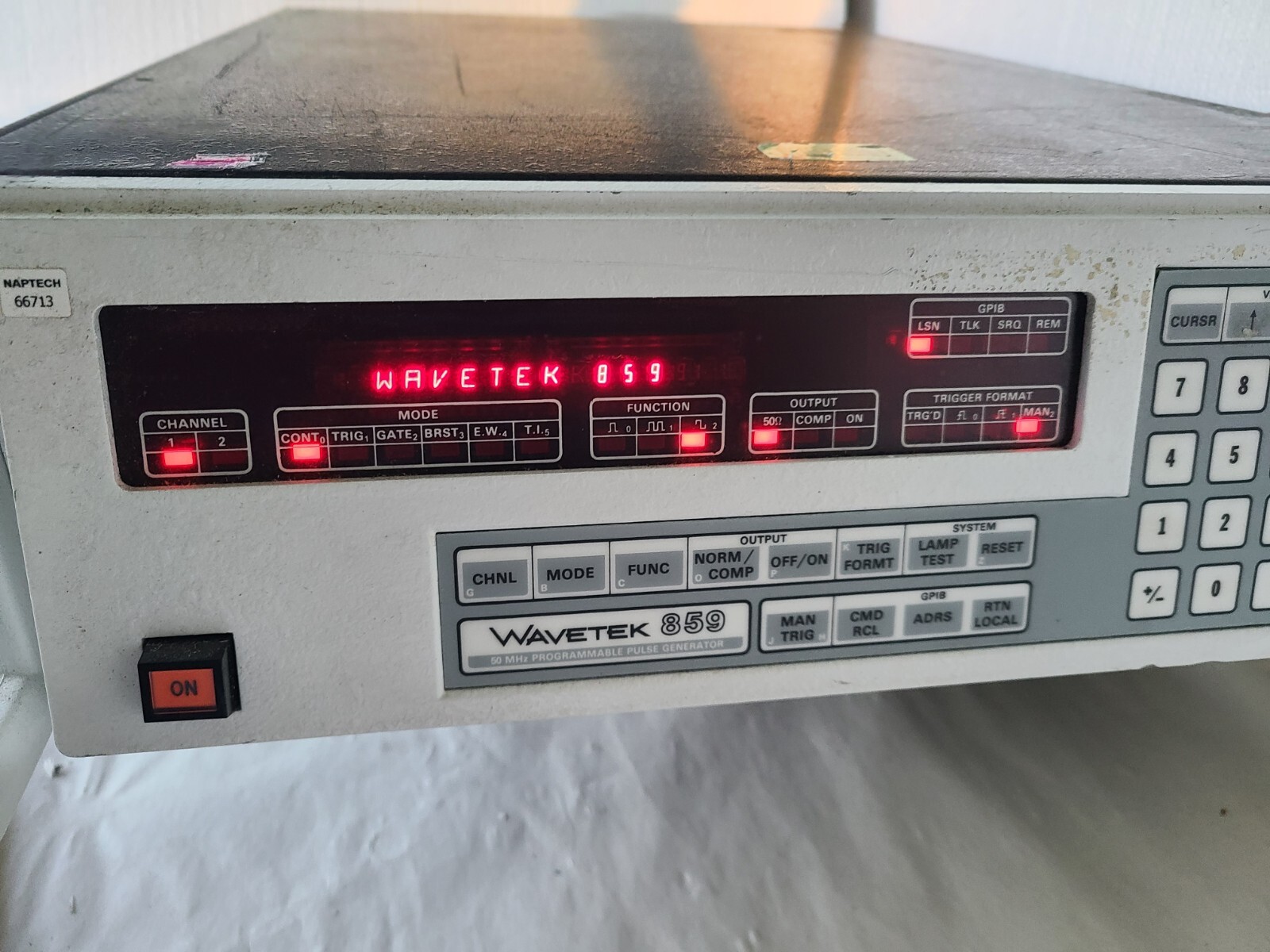 Wavetek 859 50mhz Programmable Pulse Generator, Powers Up, Untested