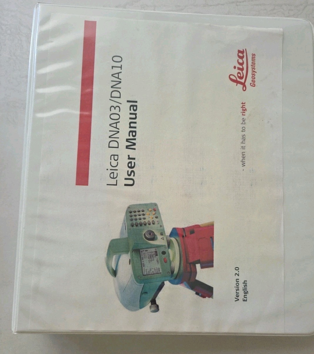 Leica GEOSYSTEMS DNA03/DNA10 USER MANUAL English Binder