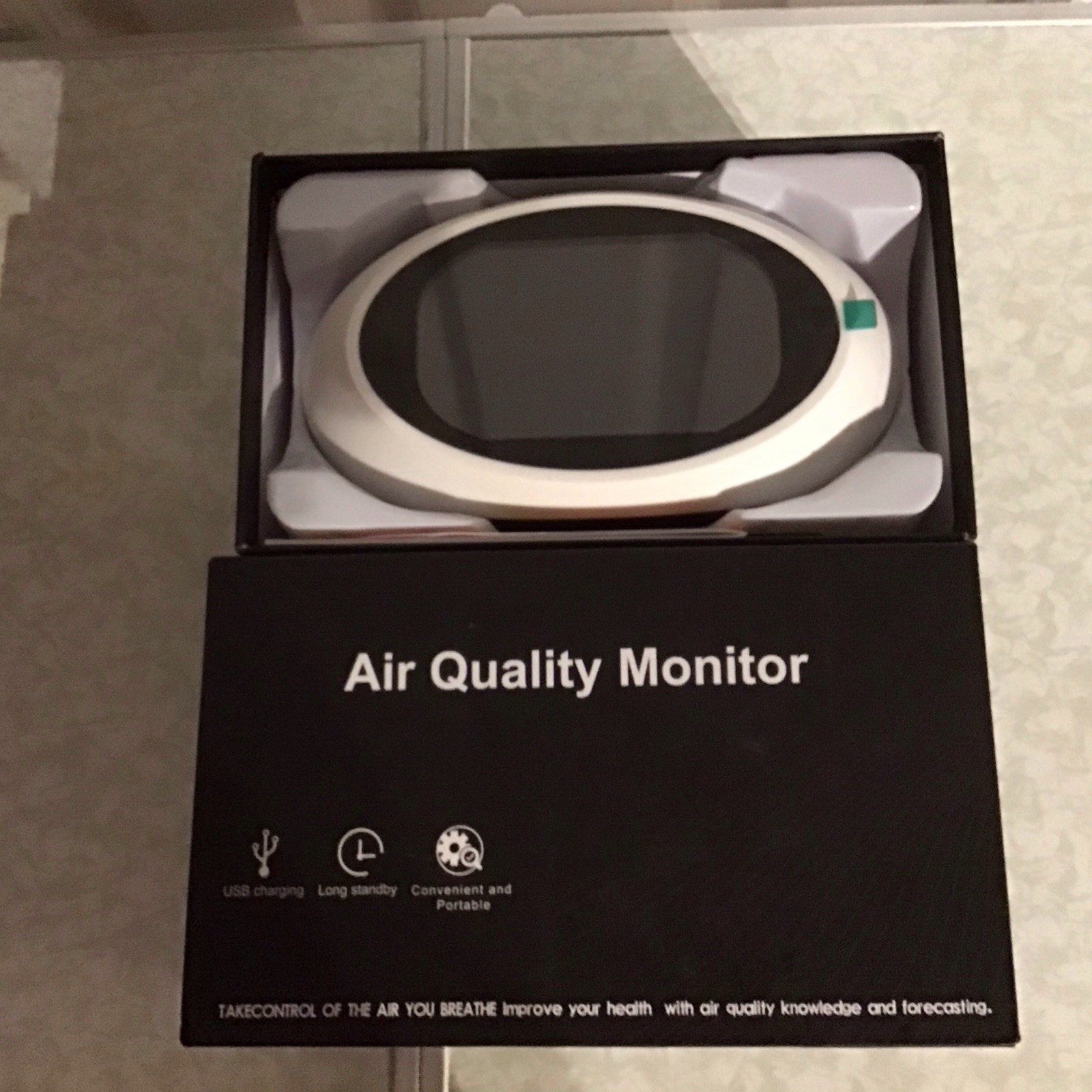 Rozoroo 12-in-1 Portable Air Quality Monitor CO2 PM1.0 HCHO (Open Box) Still New
