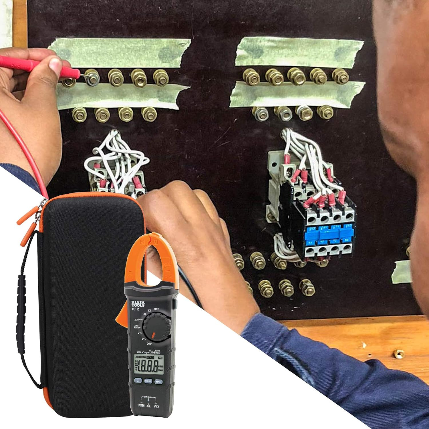 Case Compatible with Klein Tools CL120 CL110 Digital Clamp Meter, Portable Hard