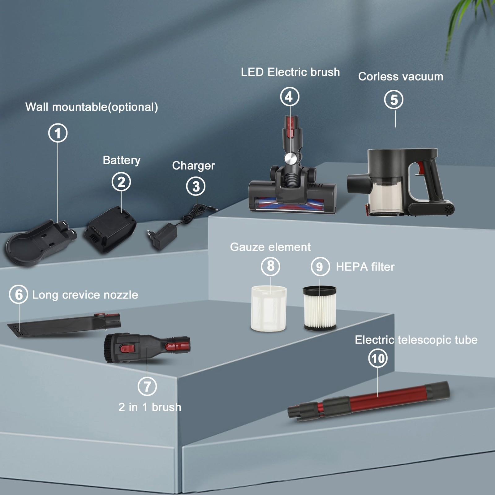 Cordless Vacuum Cleaner, Powerful Brushless Motor, 6-in-1 Lightweig… Fast Ship