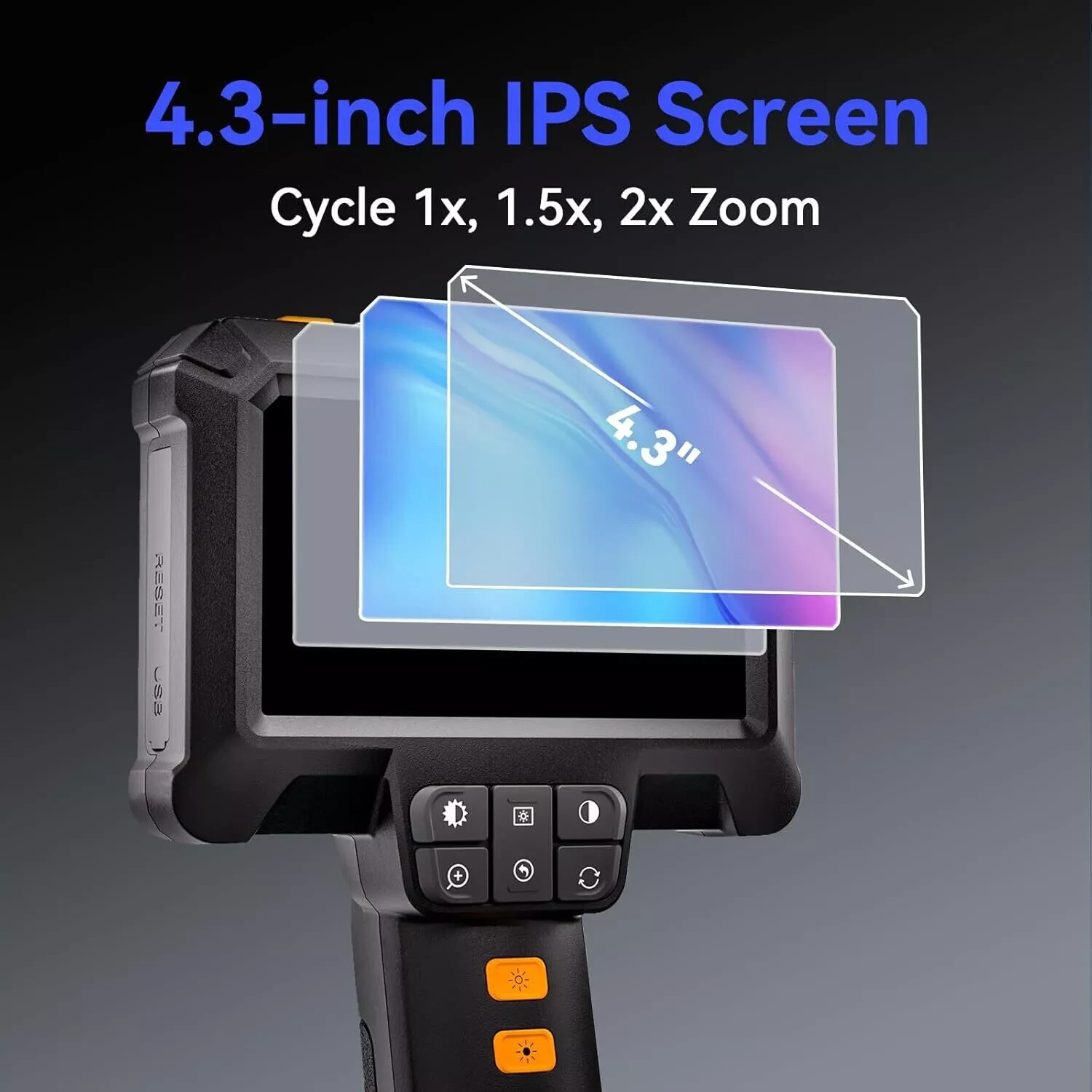 4.3″ IPS 1080P HD Screen Handheld Industrial 5m Endoscope Camera Pipe Waterproof