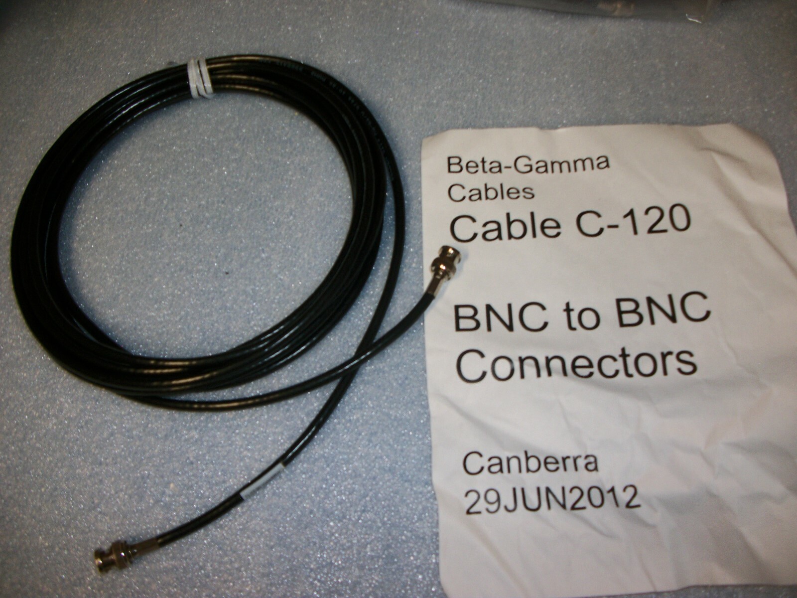 NEW CANBERRA BETA-GAMMA CABLE MODEL C-120 BNC TO BNC 20 FOOT