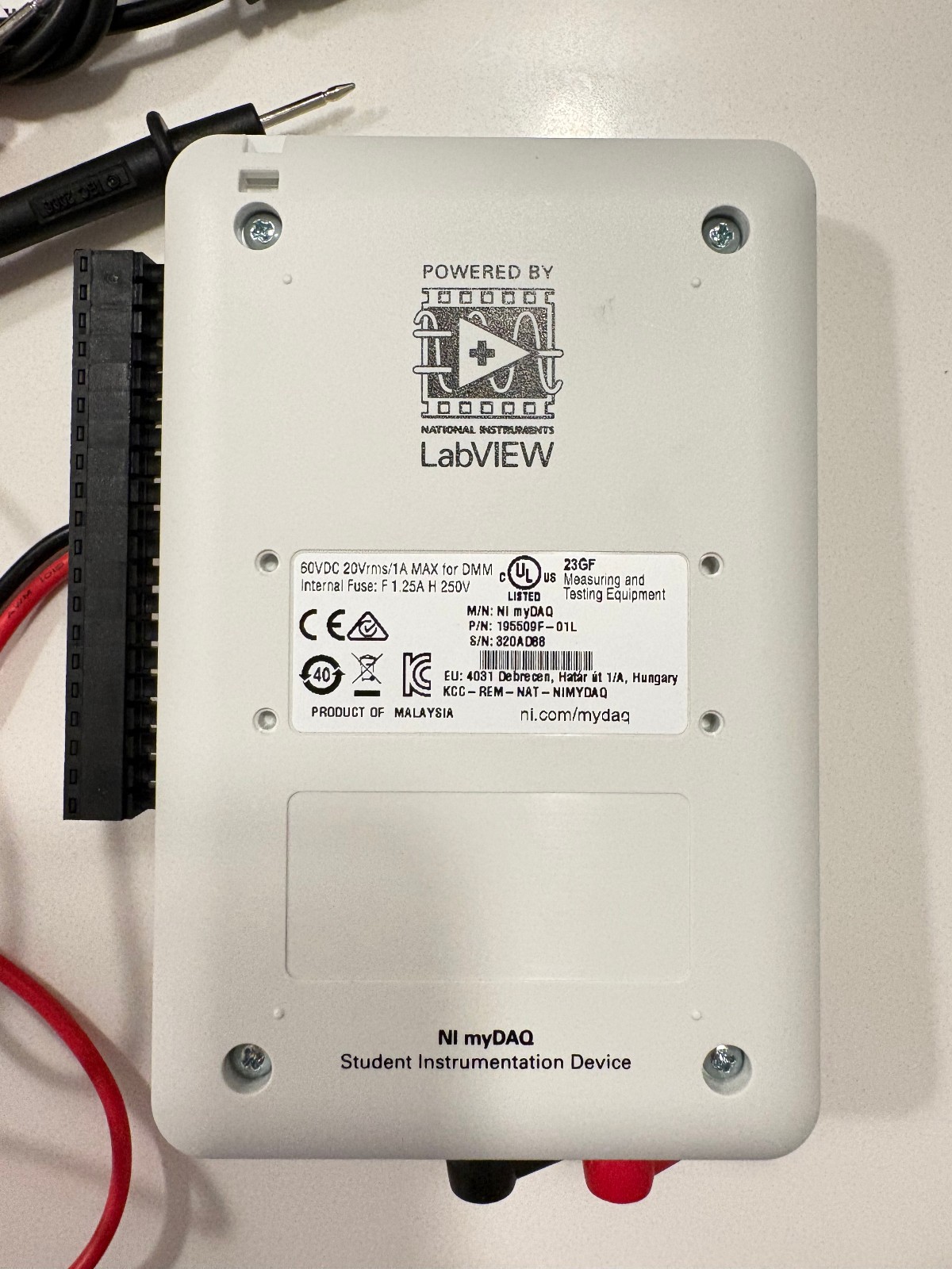 National Instruments NI myDAQ Data Acquisition DAQ LabVIEW w/ Probes USB Disc