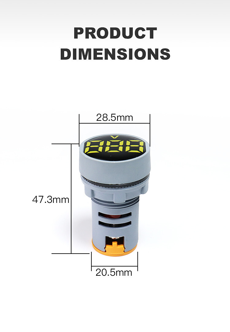 AC 20-500V LED Digital Voltage Meter 110V 220V Voltmeter Indicator(Yellow Color)