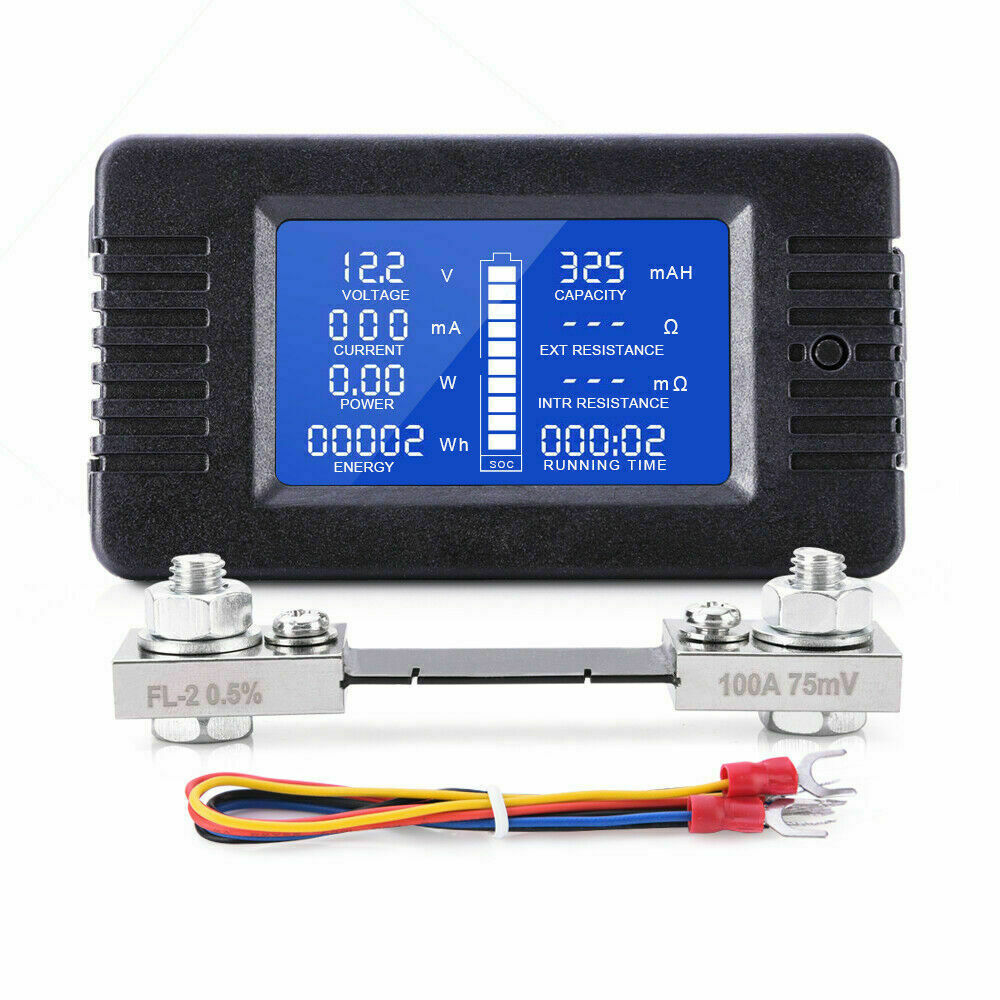 12v DC Battery Monitor 100A Shunt LCD Display Voltage Current Volt Meter Ammeter