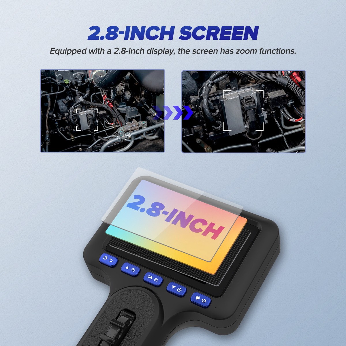 Two-Way 210° Inspection Borescope 6.25mm Endoscope Camera 3.3ft Semi Rigid