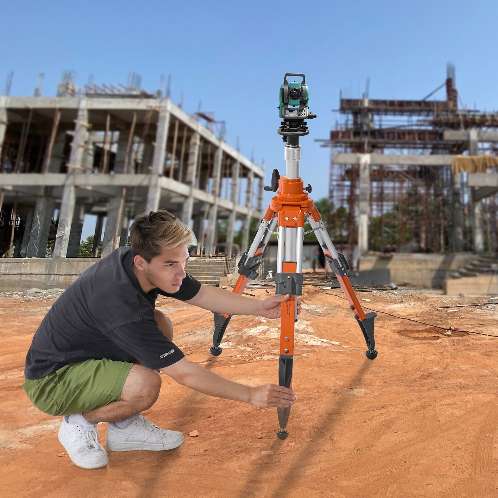VEVOR Laser Level Tripod Stand 5/8″-11 Thread 27.16-67.71 in Height Adjustment