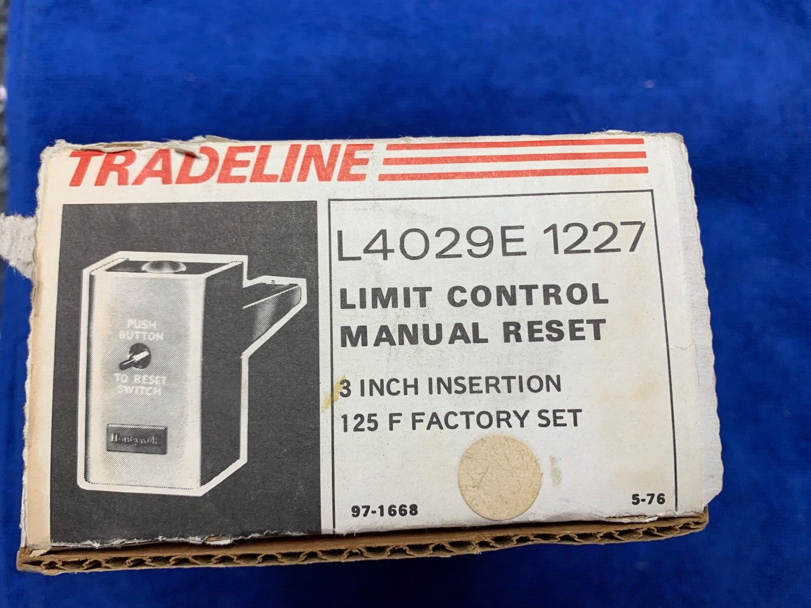 NEW Honeywell Limit Control Manual Reset L4029E 1227