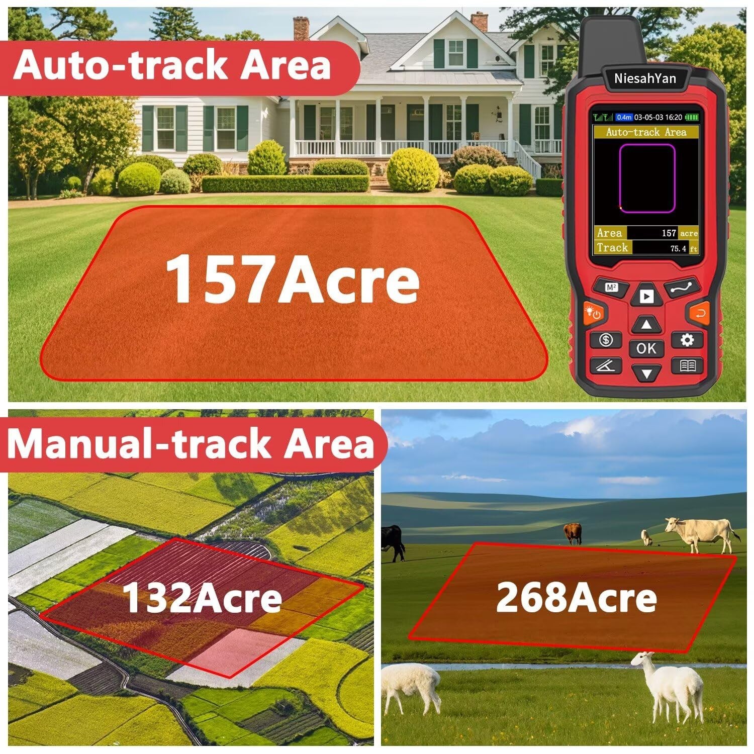 High Precision Handheld GPS for Surveying – Rugged Distance Measuring Tool for R