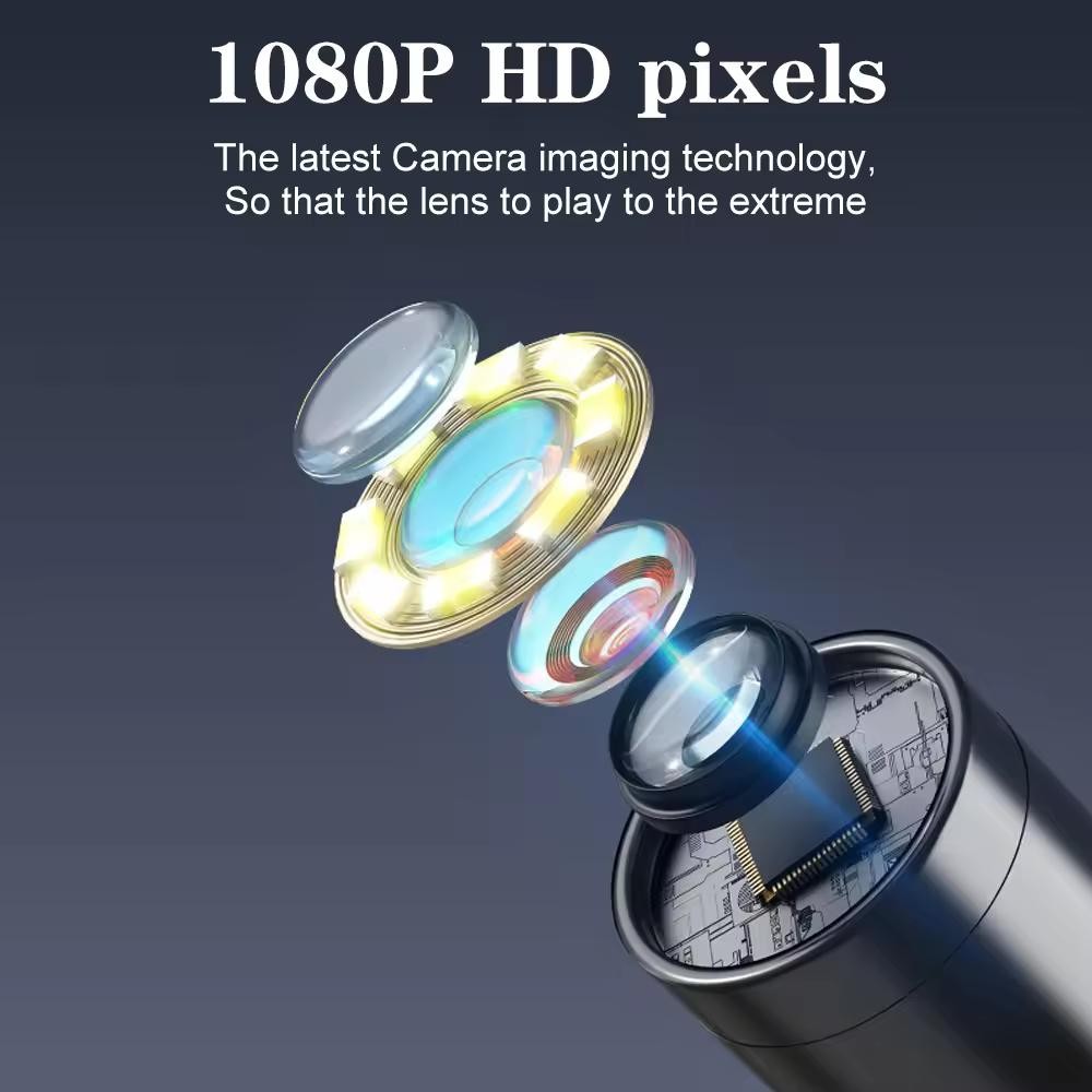 HD 1080P LED Handheld Industrial Endoscope Borescope 8mm Inspection Snake Camera