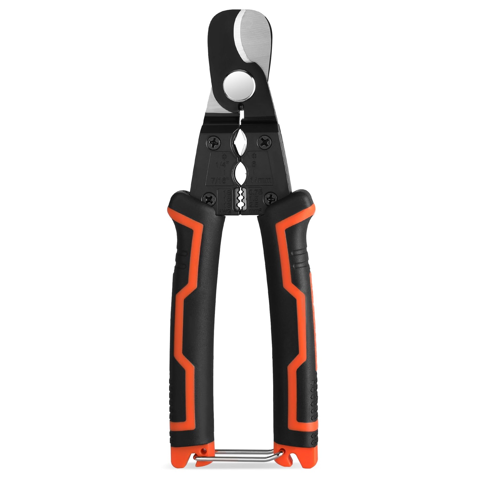 ValueMax 7 Inch Wire Stripper, Cable Cutters, Jacket Removal Orange; Black