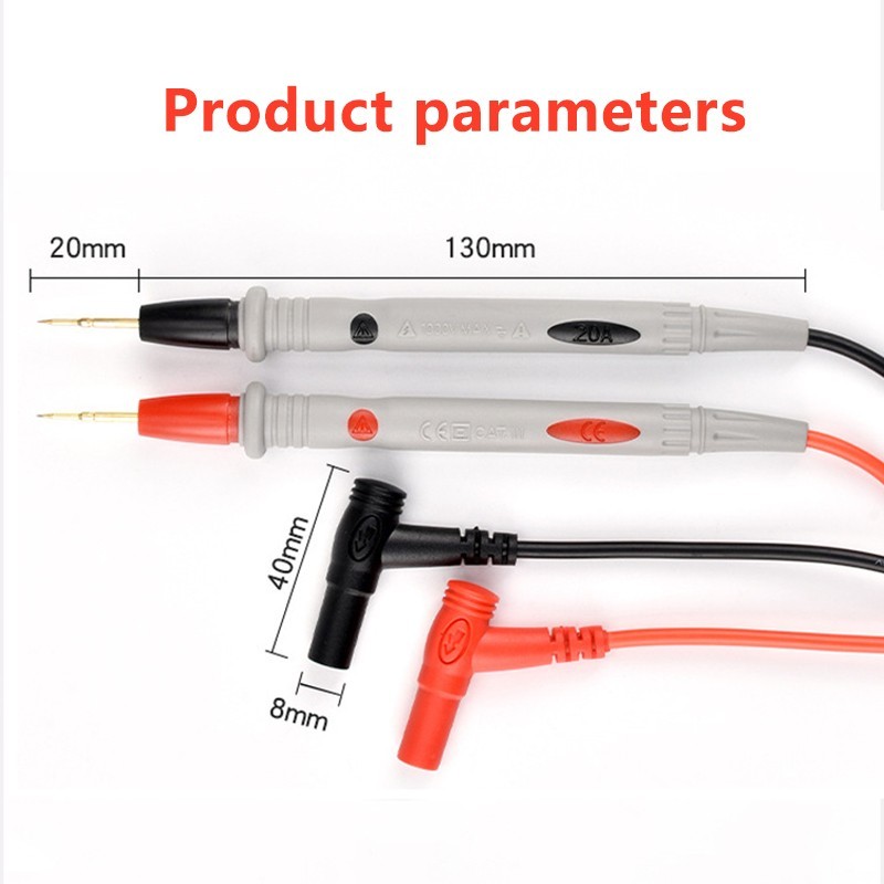 Digital Multimeter Test Leads Probe Wire Pen Needle Tip 20A 1000V Meter Tester