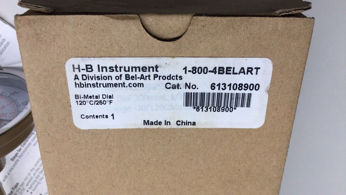 Durac B61310-8900-RMD Thermometer 0-250F /120C H-B Instrument 613108900/13201390