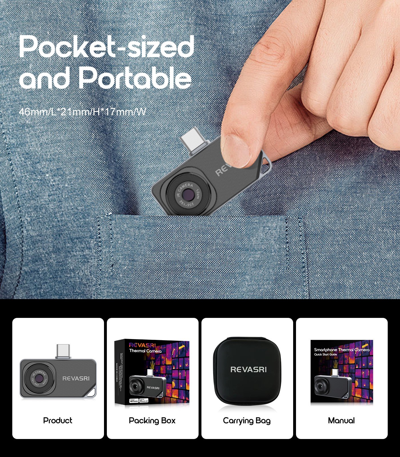 Thermal Camera for iPhone & Android, 512×384 IR Thermal Imager USB-C -4°F~842°F