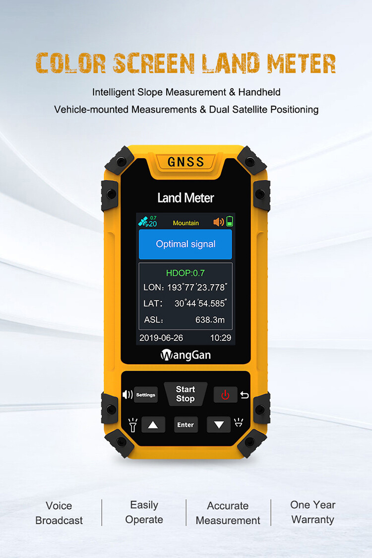 Land Surveying Equipment, Handheld GPS Land Meter fr Slope Distance/Area Measure
