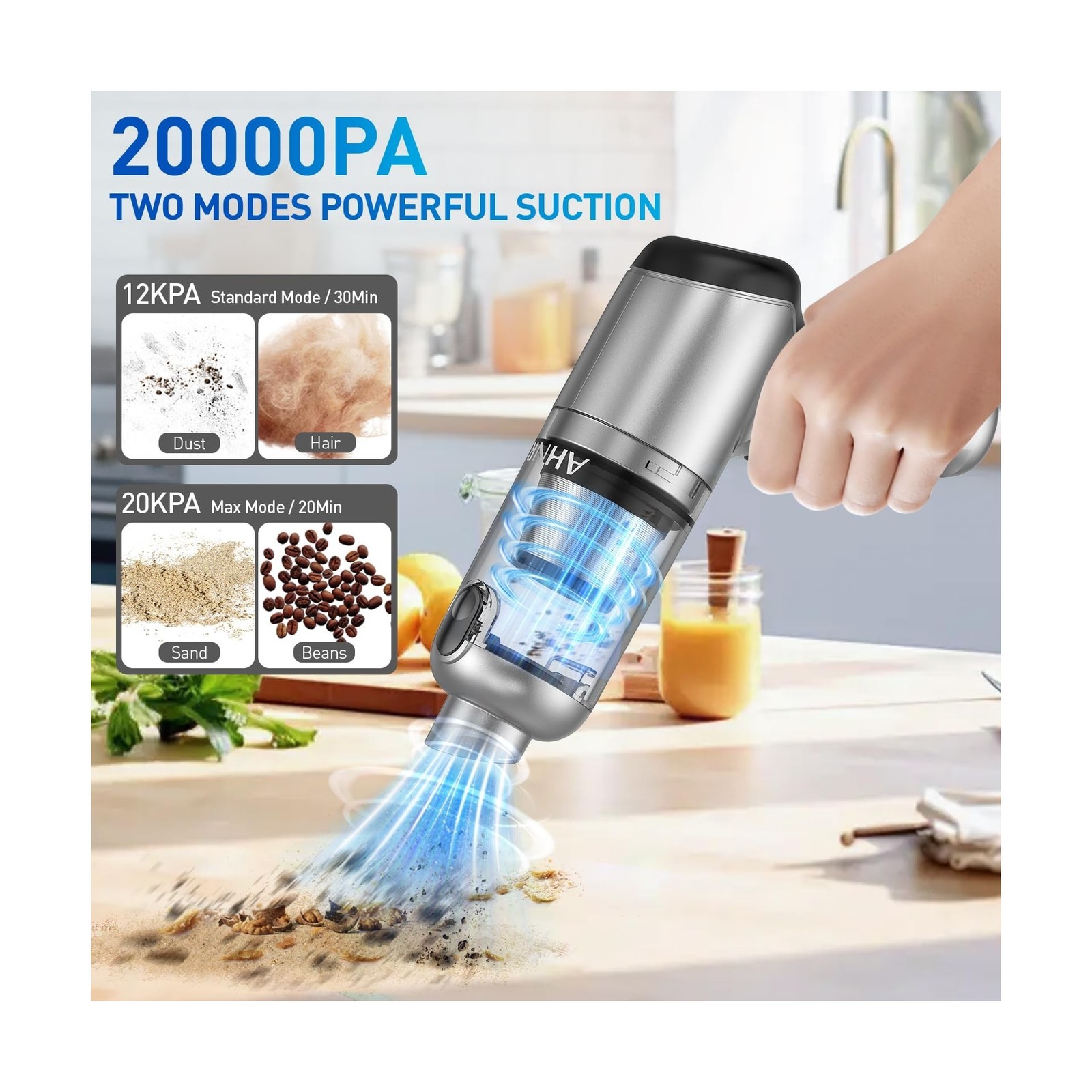 AHNR Handheld Car Vacuum Cleaner Cordless with Brushless Motor, 200… Fast Ship
