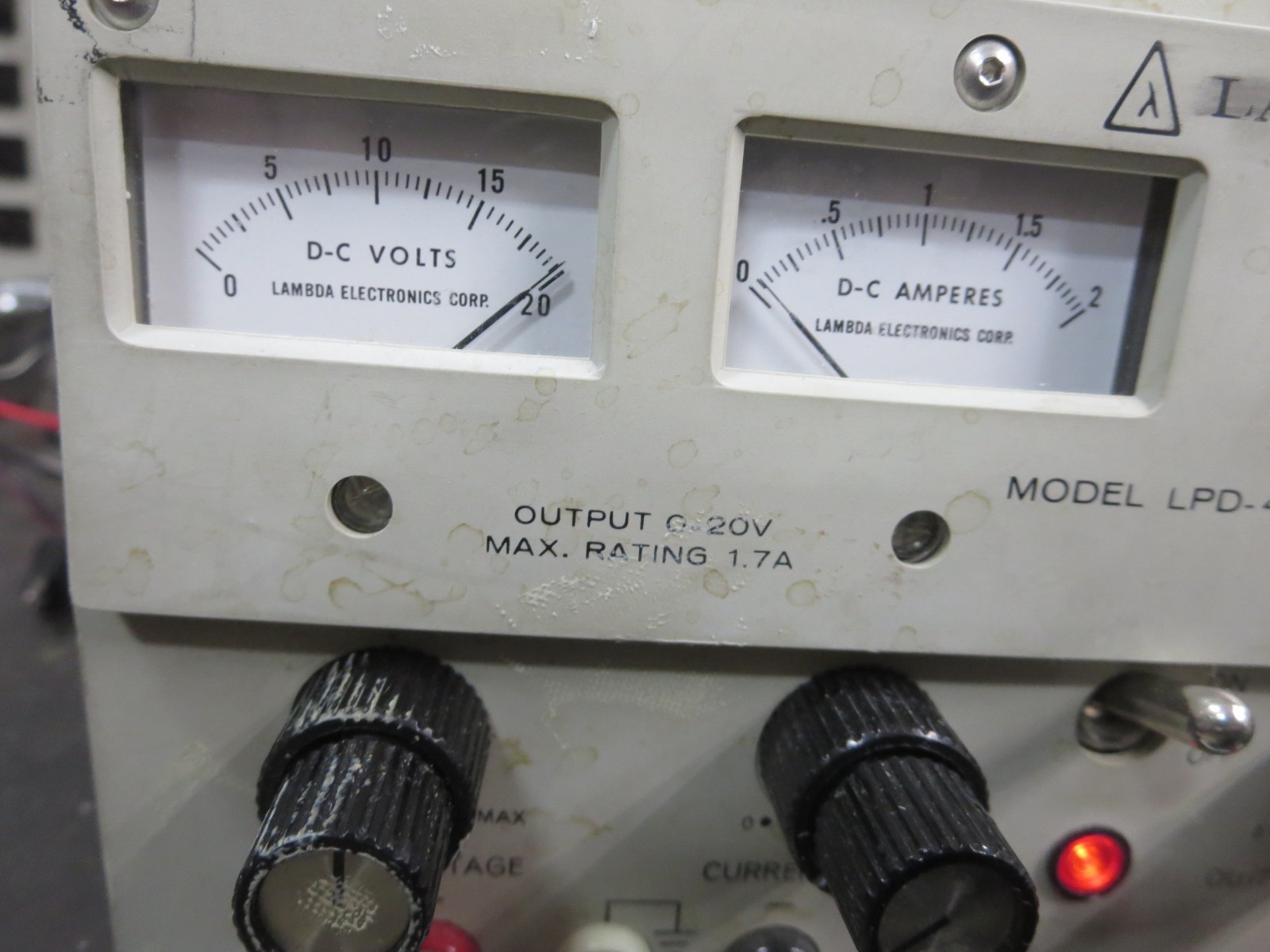 Lambda LPD-421A-FM DC PowerSupply Dual Adjustable Out:0-20V 1.7A See Pics Used