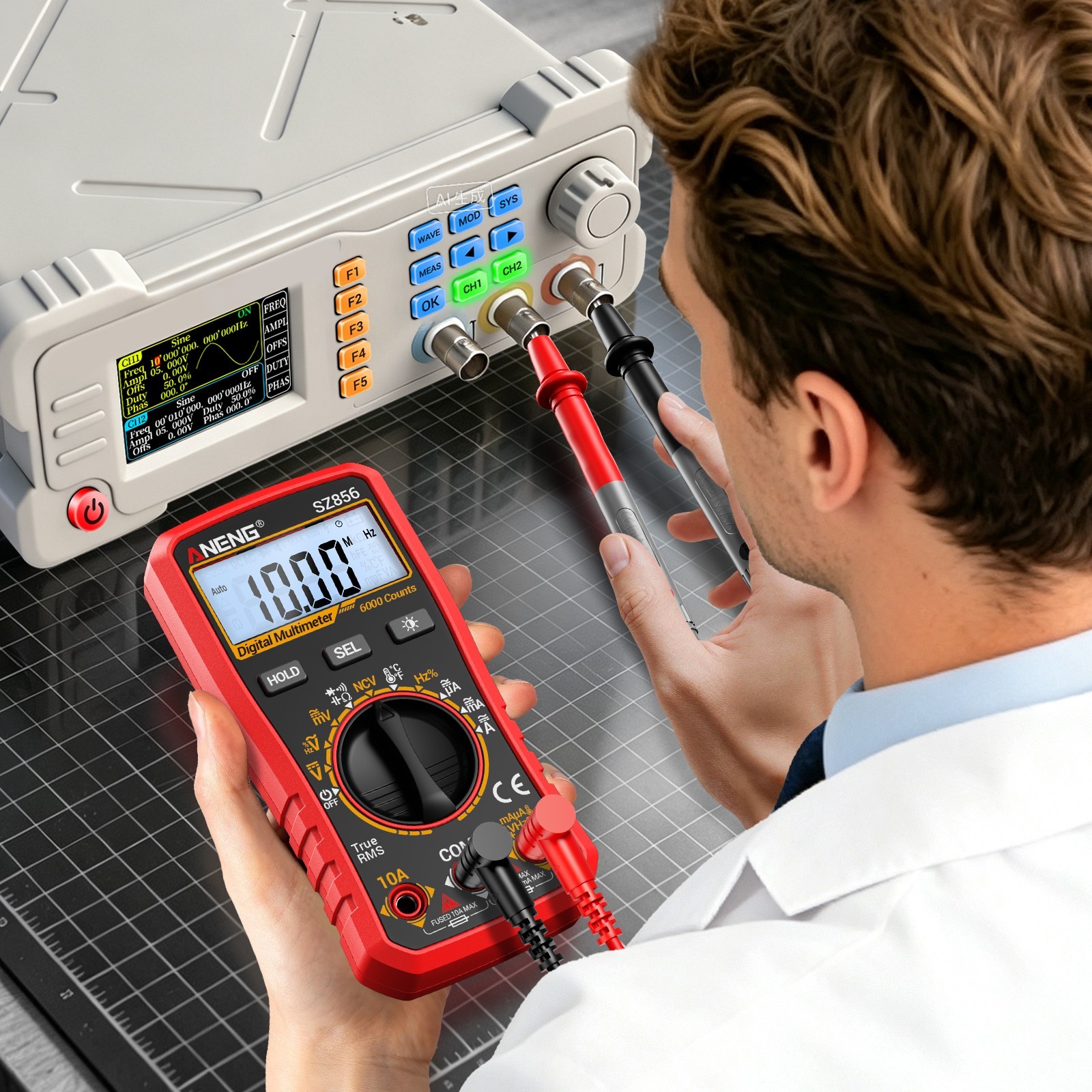 ANENG SZ856 True RMS Digital Multimeter 6000 Counts AC DC Voltage Amp Ohm Tester