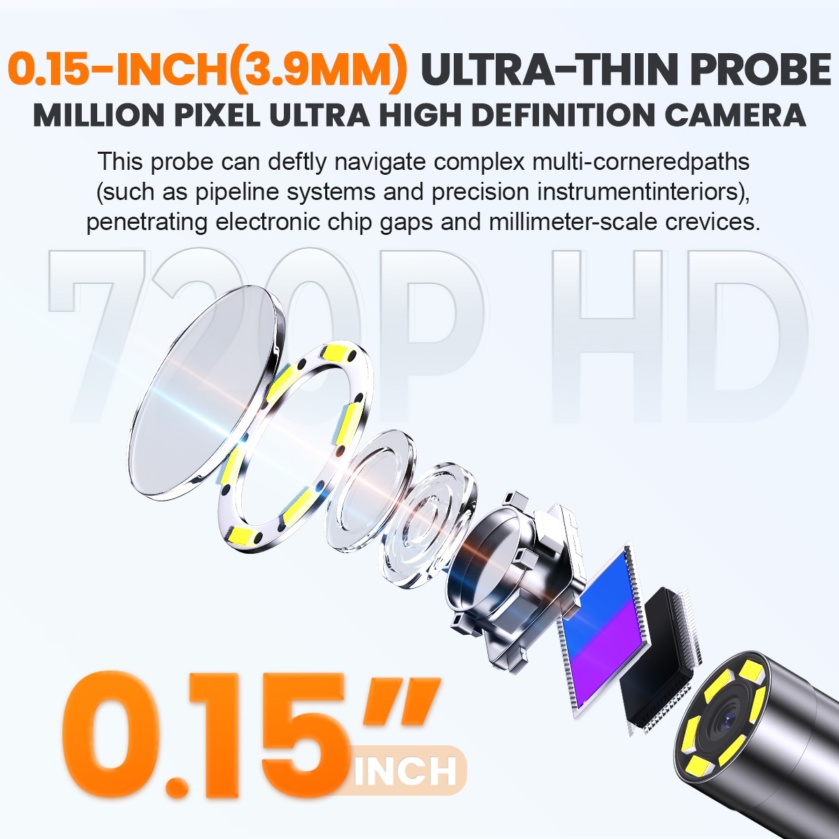 4.3inch 2-Way 210° Articulating Borescope Industrial Endoscope Inspection Camera